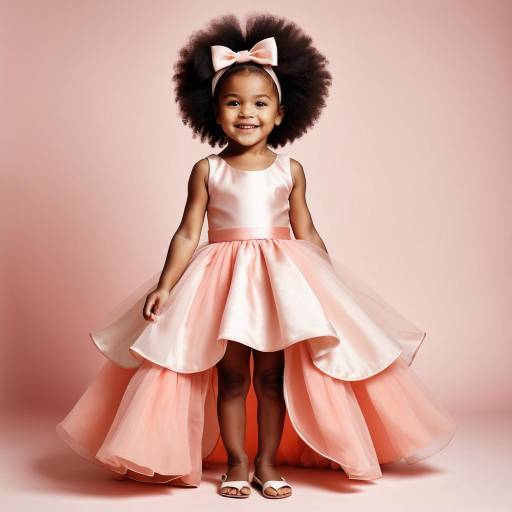 Smiling little girl in pink formal dress
