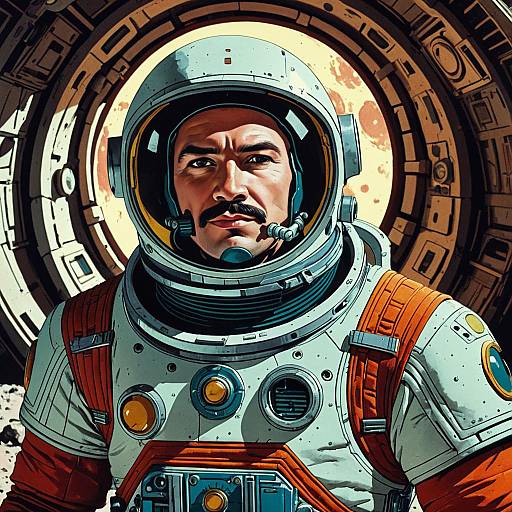 Roguish Spaceman in Retro-Futuristic Space Suit