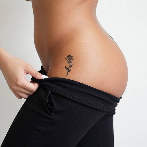Close-Up Hip Rose Tattoo Reveal