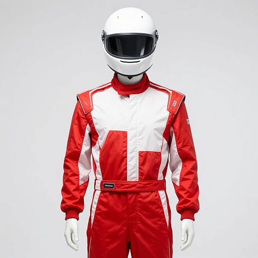 Mannequin in Red White Racing Suit