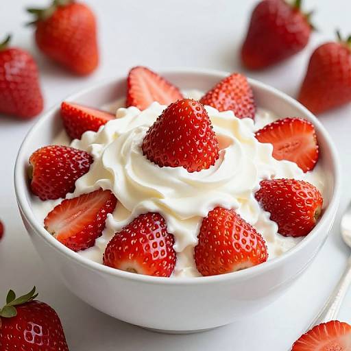 Delicious Bowl of Strawberries Cream