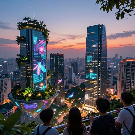 Otherworldly Twilight Digital Cityscape