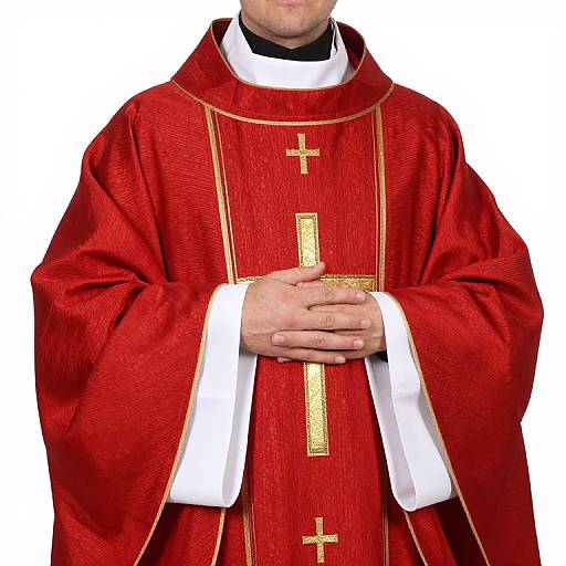 Gothic Red Chasuble with Gold Crosses