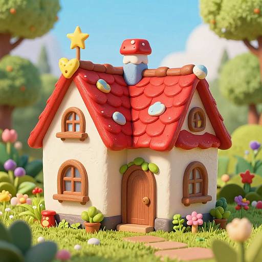 Whimsical Fairytale Cottage with Garden