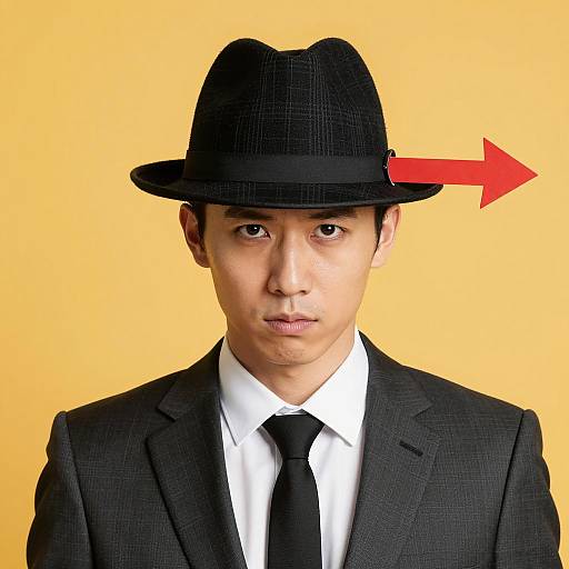 Serious Man in Checkered Hat Portrait