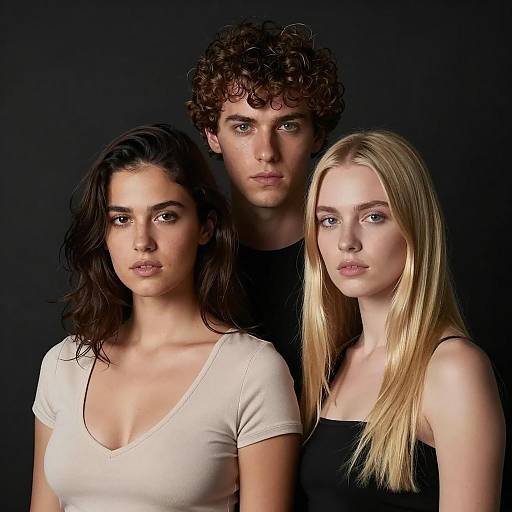 Three Individuals in Intense Contrast