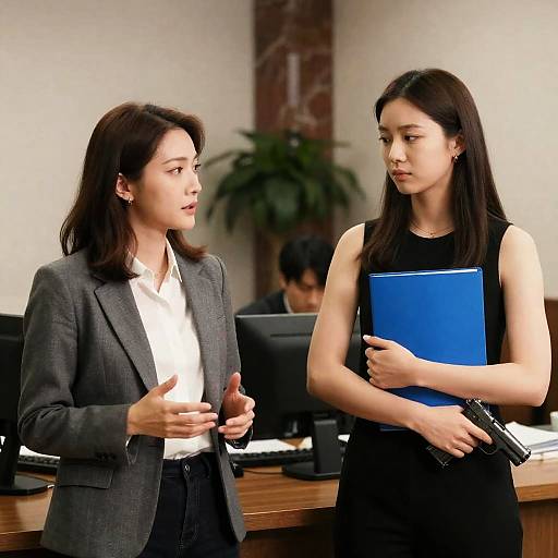 Office Scene with Two Women