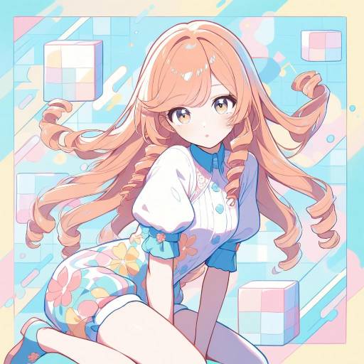 Charming Anime Portrait of a Curious Girl
