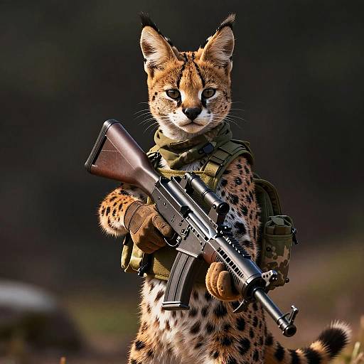 Realistic Serval Soldier with RPG