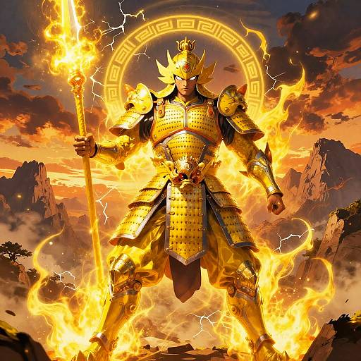 Yellow Susanoo Warrior at Sunset