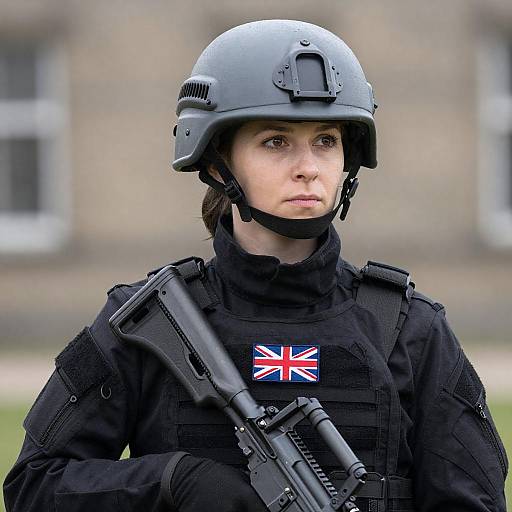 Female British Soldier Tactical Portrait
