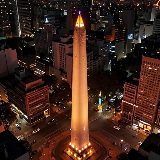 Cinematic Flaming Obelisk at Night