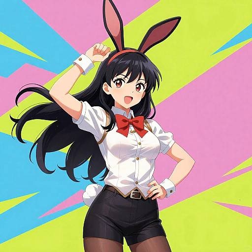 Vibrant Bunny Girl Anime Character