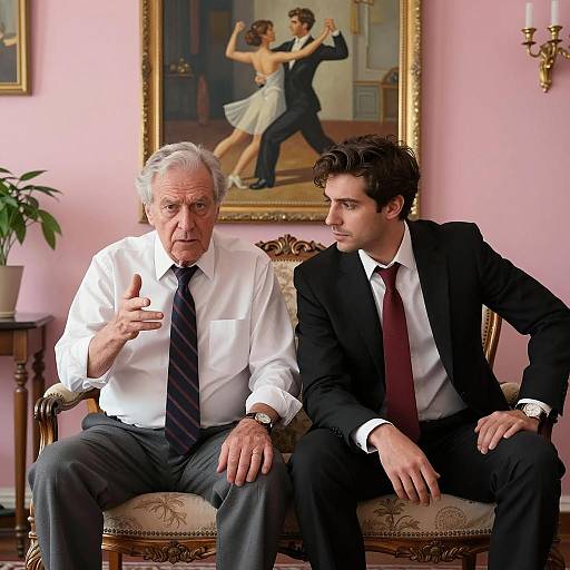 Serious Discussion in Ornate Room