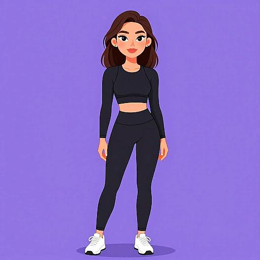 Athleisure Woman in Stylish Black Outfit