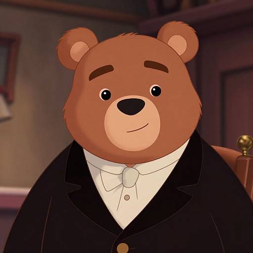 Cute Animated Bear in Suit