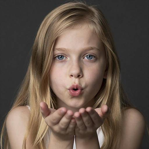 Serious Young Girl with Blonde Hair