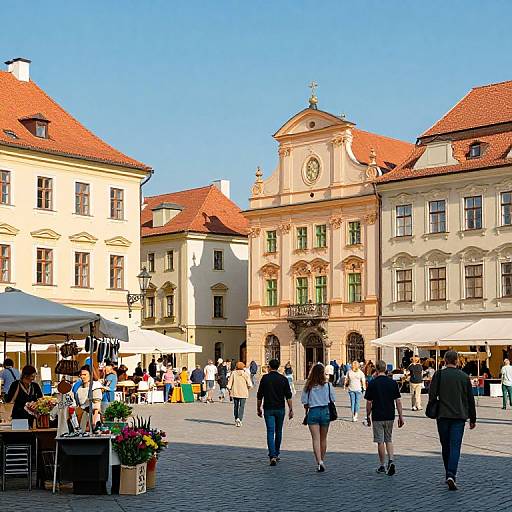 Bustling Rousse Town Square Scene