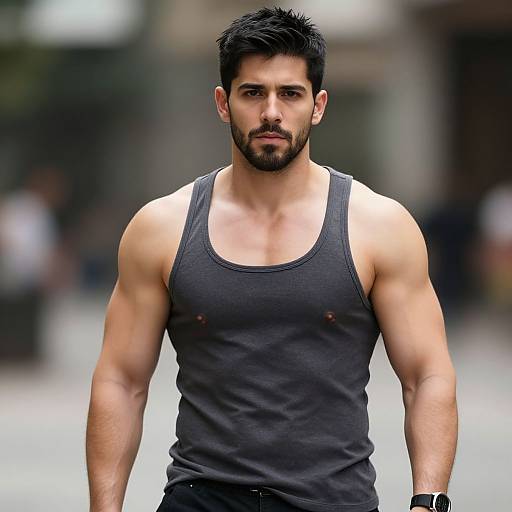 Realistic Muscular Male Workout Outfit
