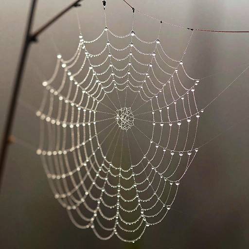Macro Photography of Dew-Covered Spider Webs