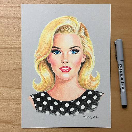 Retro Blonde Portrait by Karen Hull