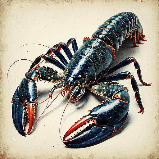 Vintage Victorian Style Lobster Illustration