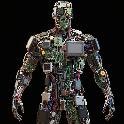 Futuristic Cybernetic Humanoid Silhouette