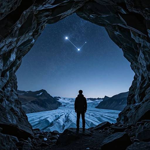 Stargazer Silhouette at Glacier Cave