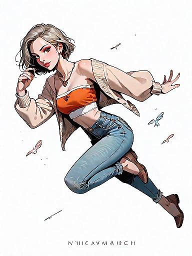 Stylish Woman in Casual Chic Attire