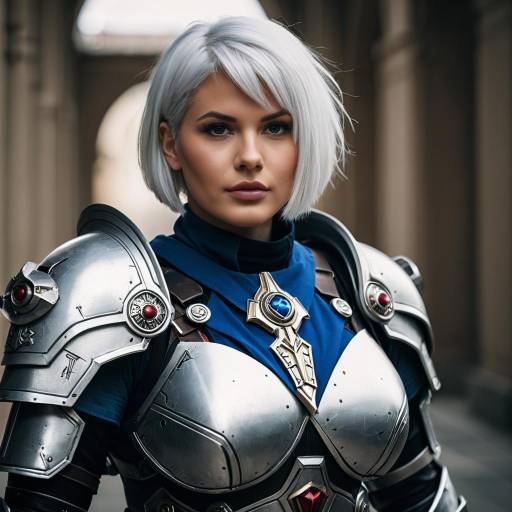 Lifestyle costume photo of Adepta sororitas. Cosplay clothes