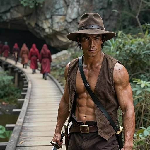 Heroic Warrior on Cliffside Adventure