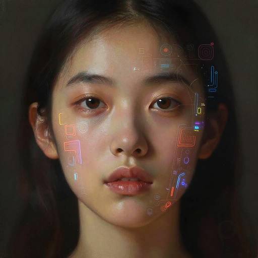 AI-Enhanced Portrait with Digital Abstraction