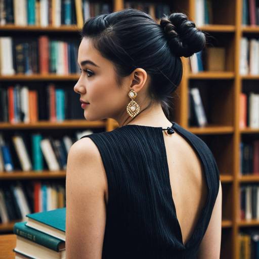 Elegant Woman in Library
