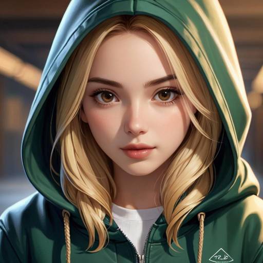 Realistic Portrait of a Girl in a Hood