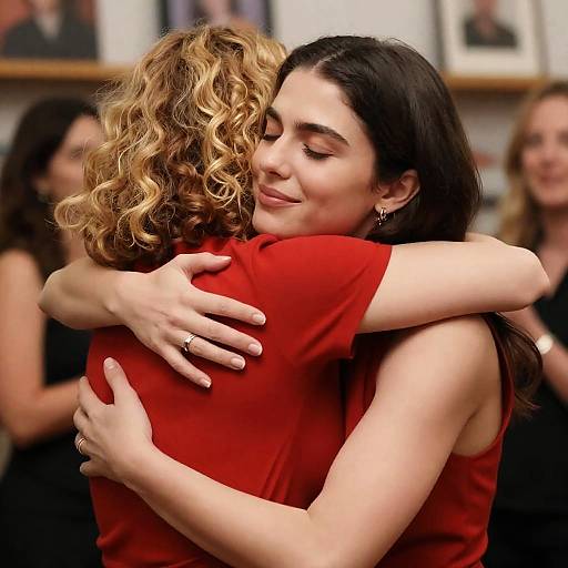 Emotional Embrace: Women in Red