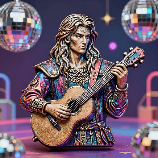 Vibrant Bard Line Art Trinket