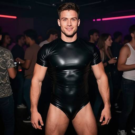 Impressionist Muscular Man at Club