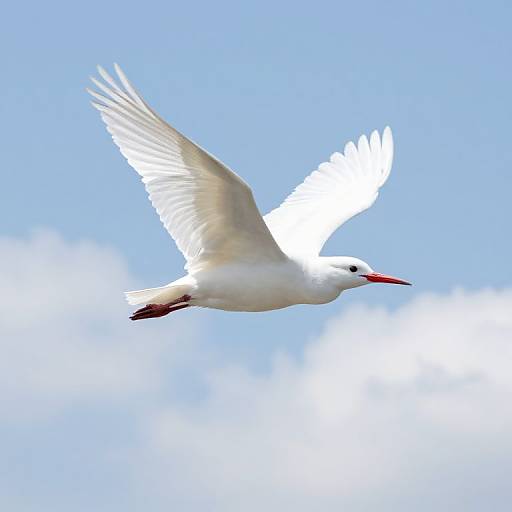 Ethereal White Bird Soaring Gracefully
