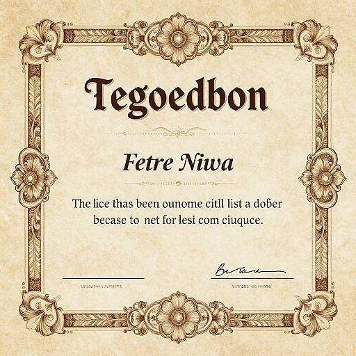 Vintage Tegoedbon Certificate Design