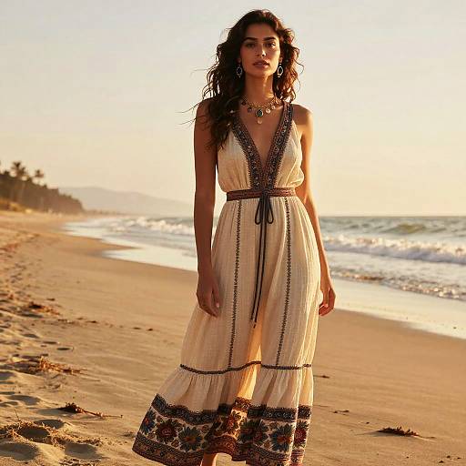 Boho Chic Beach Fashion Portrait