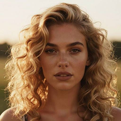 Blond Ebony Beauty Close-Up Portrait