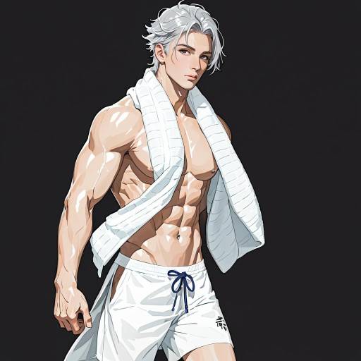 Chiseled Male in Japanese Attire Chiseled Male in Japanese Attire