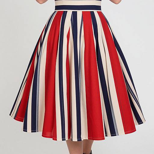 1950s Vibrant Striped Dress Model
