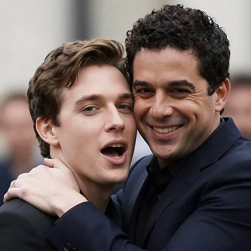 Close-Up of Two Men with Expressions