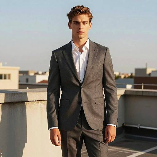 Charismatic Male Model in Tailored Suit
