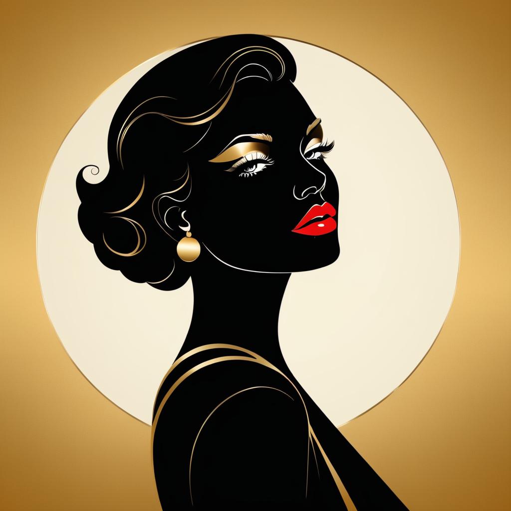 Elegant Minimalist Glamour Portrait Art