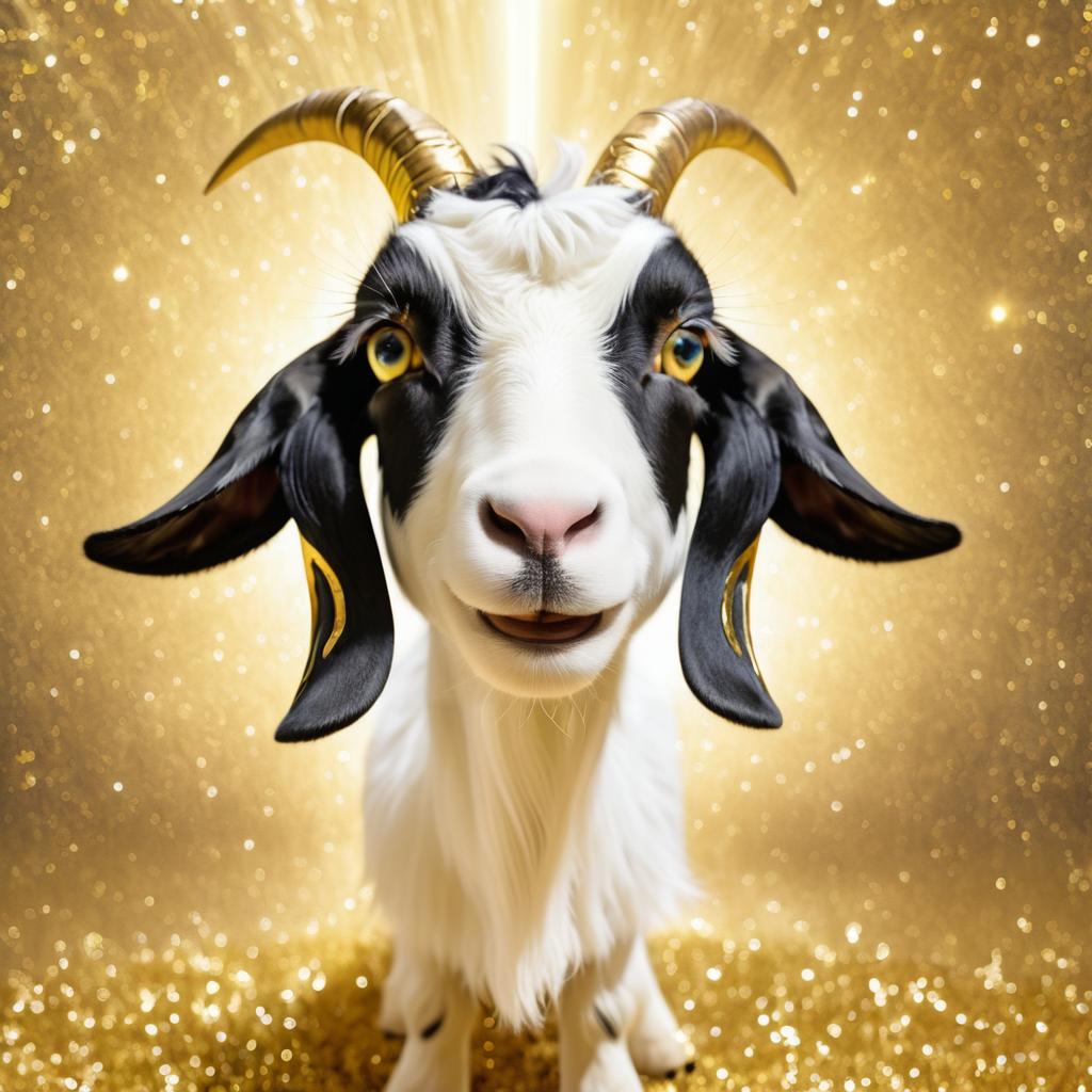 Delighted Goat in Ethereal Glow