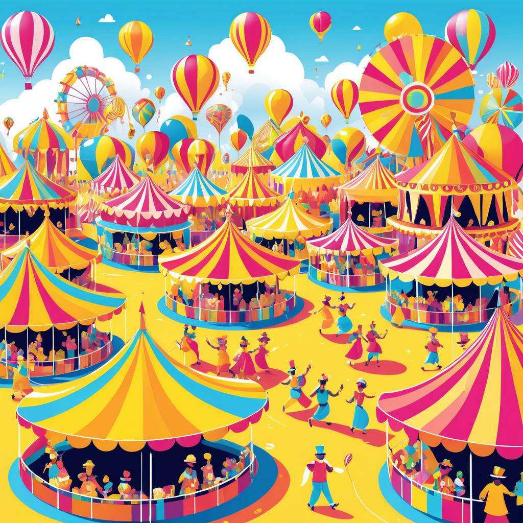 Vibrant Carnival Fun in Pop Art Style