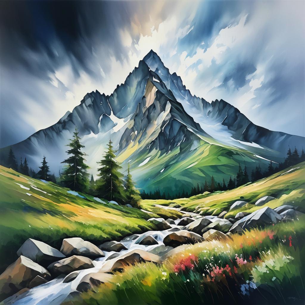 Majestic Tatra Mountain Landscape Illustration