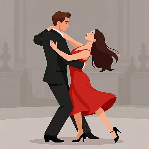 Couple Dancing in Elegant Attire